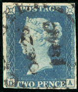 Queen Victoria Stamp 2d Blue